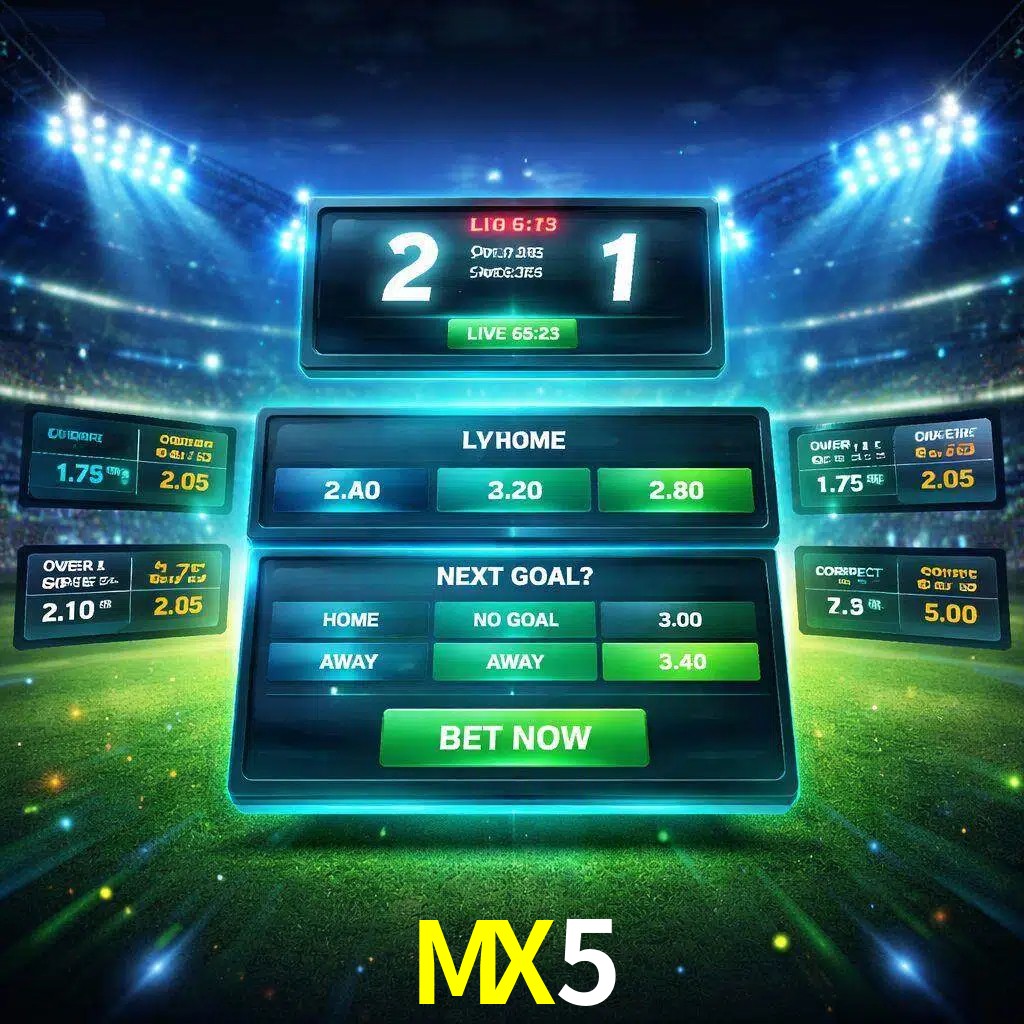 Vista de apuestas en vivo MX5 durante un partido en curso